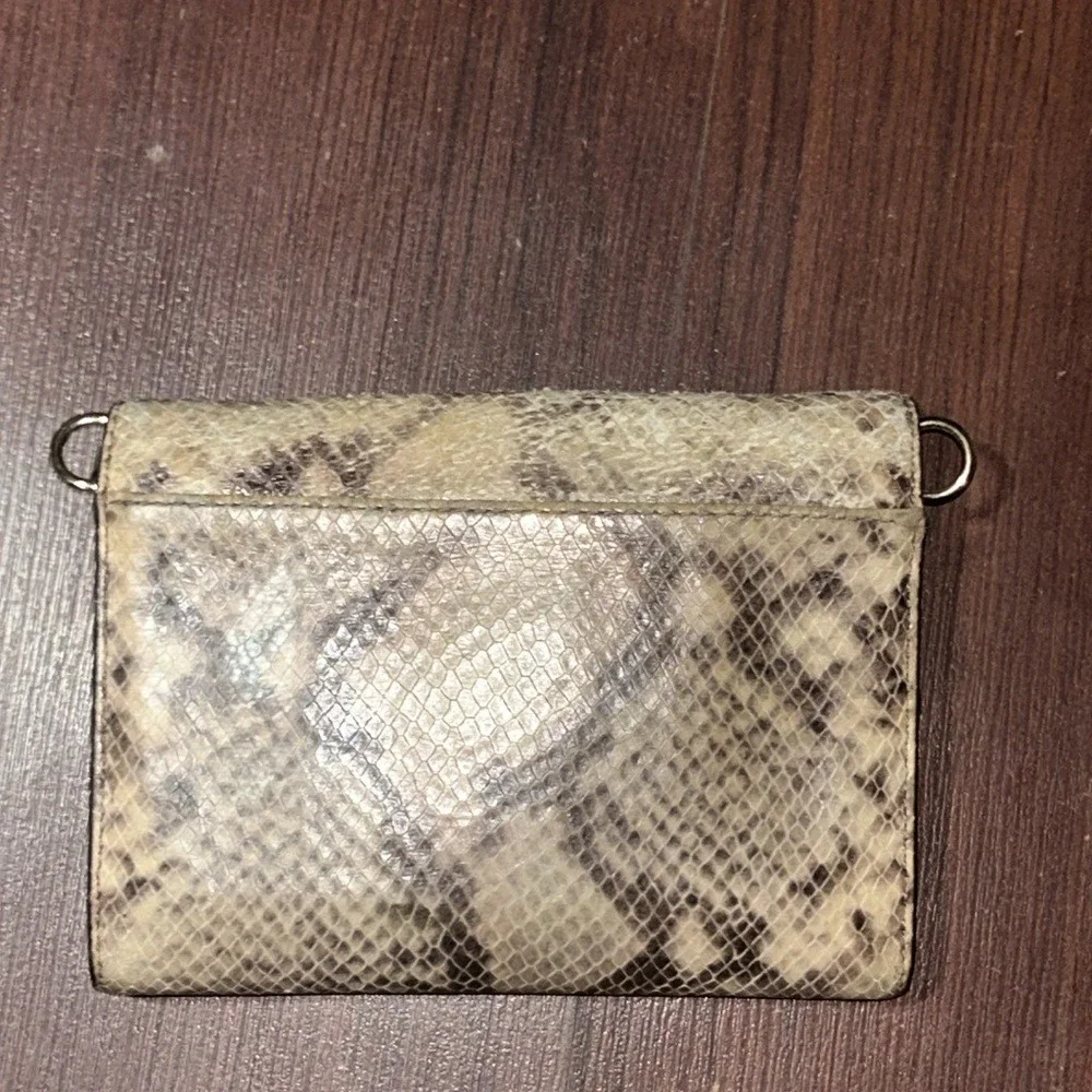 Michael Kors Jet Set Snakeskin‎ Crossbody Wallet Bag Brown